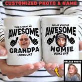 Personalised This Is What An Awesome Grandpa Photo Mug & Tumbler with Lid and Straw Birthday Father's Day Gift For Grandpa Dad For friends