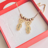 Customizable Stainless Steel Name Necklace - Personalized Pendant with Engraved Names for Boys and Girls