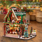 Plymagic DIY Mini House - Snowy Christmas Lodge