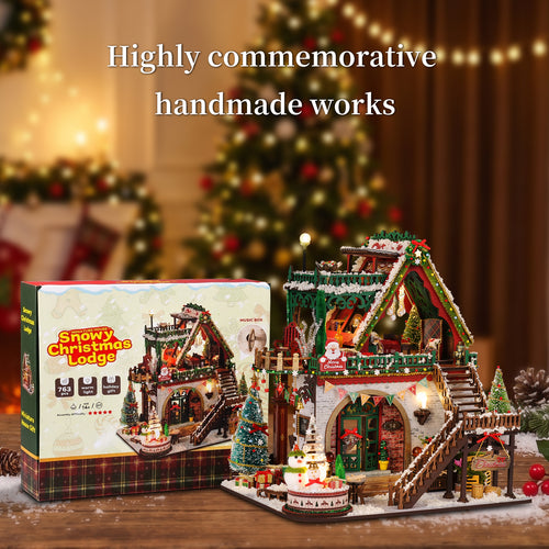 Plymagic DIY Mini House - Snowy Christmas Lodge