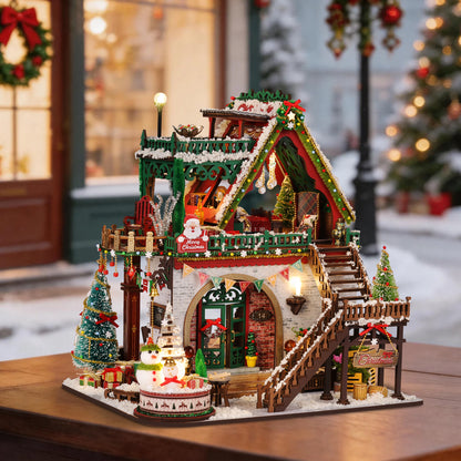 Plymagic DIY Mini House - Snowy Christmas Lodge