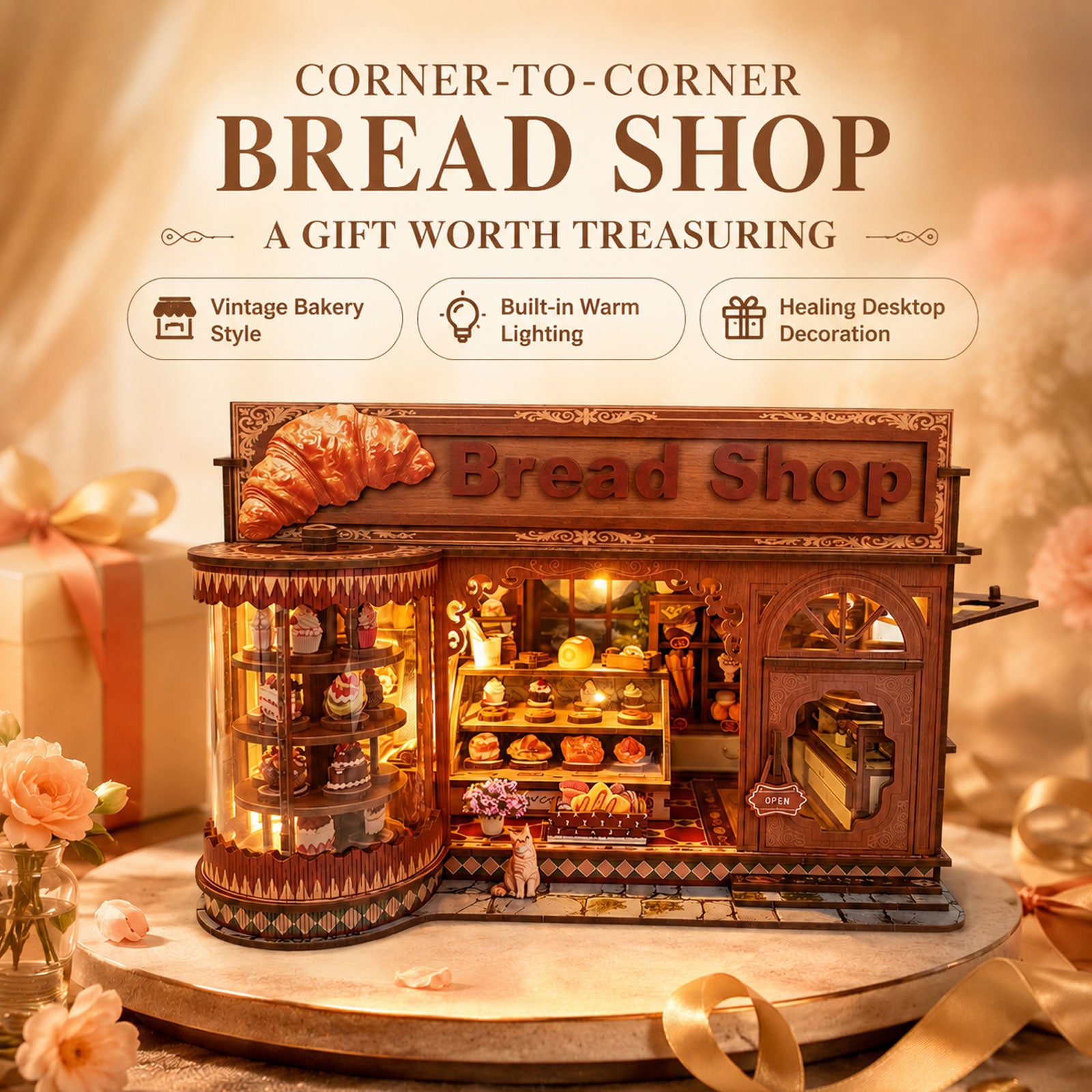 Plymagic DIY Mini House - Croissant Bakery