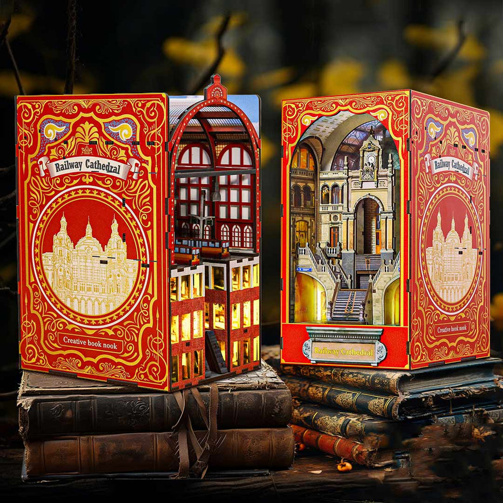 Plymagic DIY Book Nook -  Railway Cathedral(2 Sides Scene)