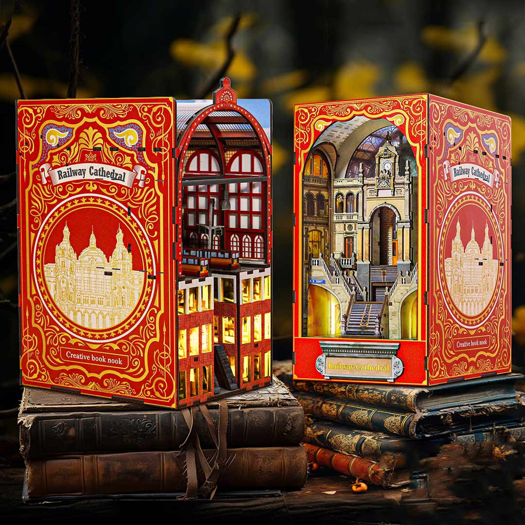 Plymagic DIY Book Nook -  Railway Cathedral(2 Sides Scene)