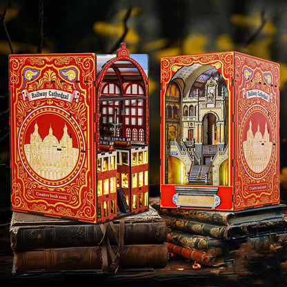 Plymagic DIY Book Nook -  Railway Cathedral(2 Sides Scene)