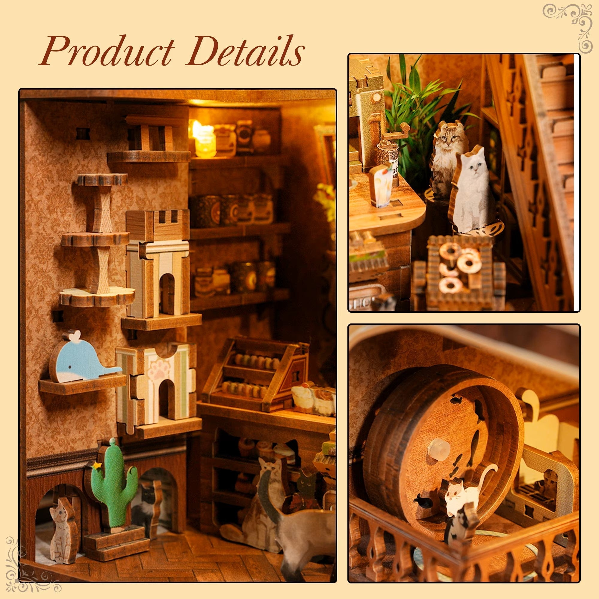 Plymagic DIY Book Nook - Classic Cat Tea Shop