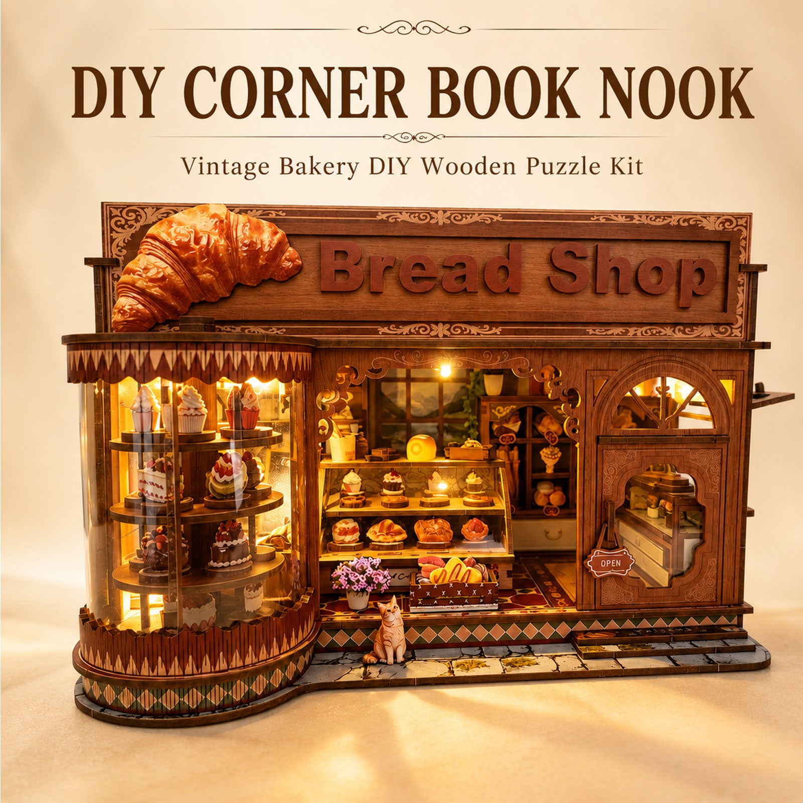 Plymagic DIY Mini House - Croissant Bakery