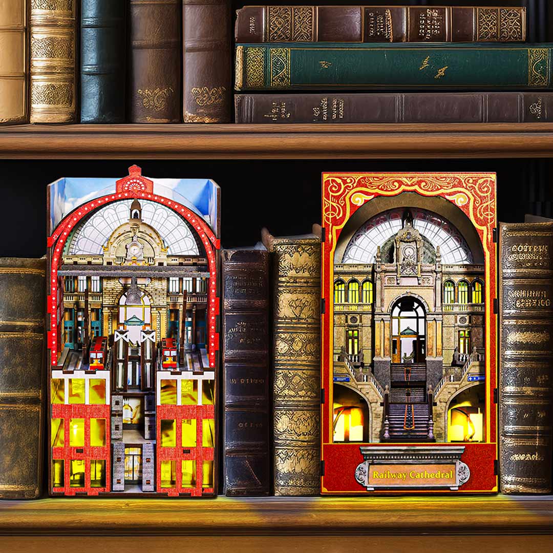 Plymagic DIY Book Nook -  Railway Cathedral(2 Sides Scene)