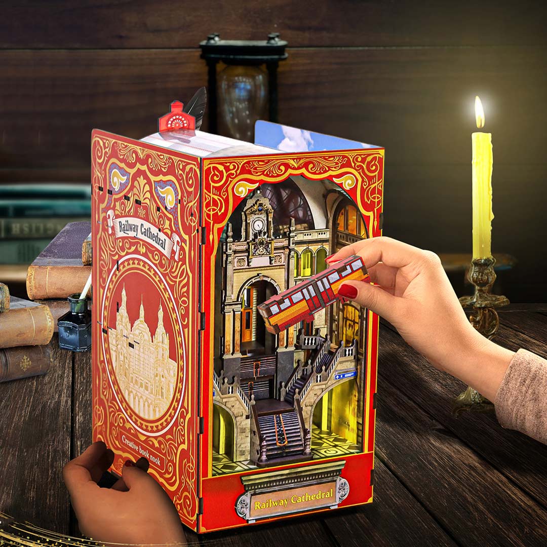 Plymagic DIY Book Nook -  Railway Cathedral(2 Sides Scene)
