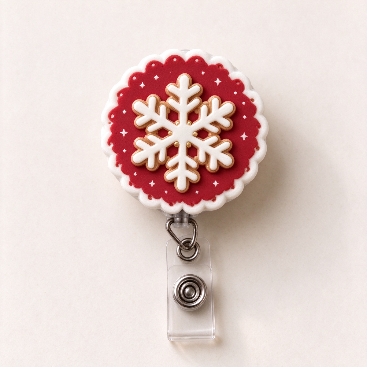 Christmas Badge Reel, Nurse Badge Holder, Holiday ID Clip, Retractable Work Accessory