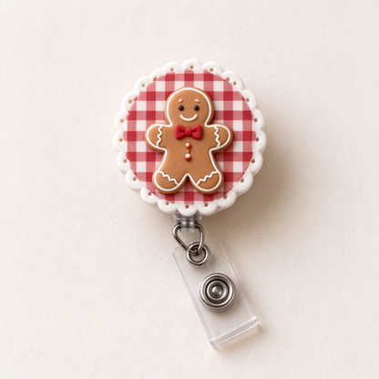Christmas Badge Reel, Nurse Badge Holder, Holiday ID Clip, Retractable Work Accessory