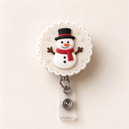 Christmas Badge Reel, Nurse Badge Holder, Holiday ID Clip, Retractable Work Accessory