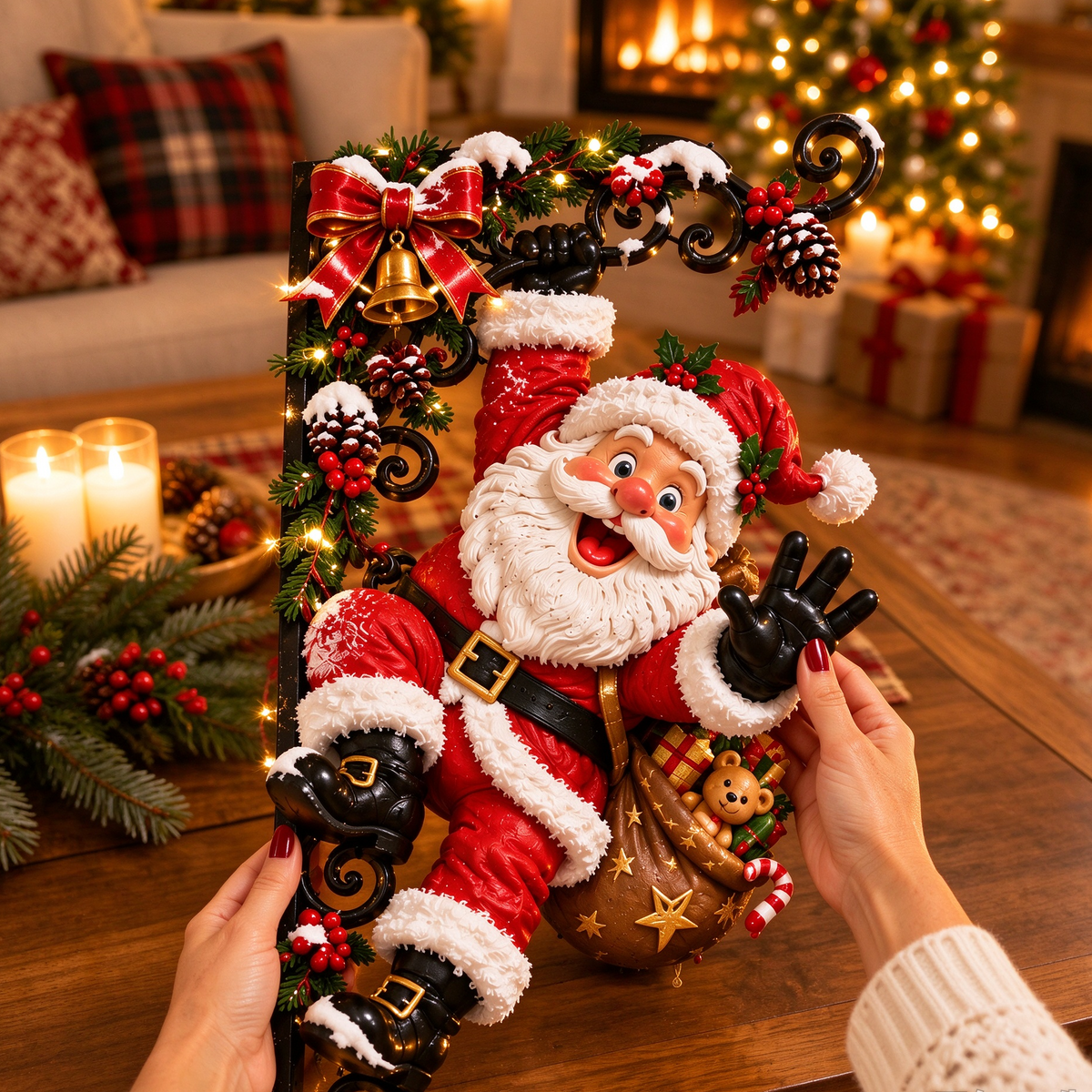 🎄 Christmas Door Frame Corner Decor – Santa, Snowman & Reindeer