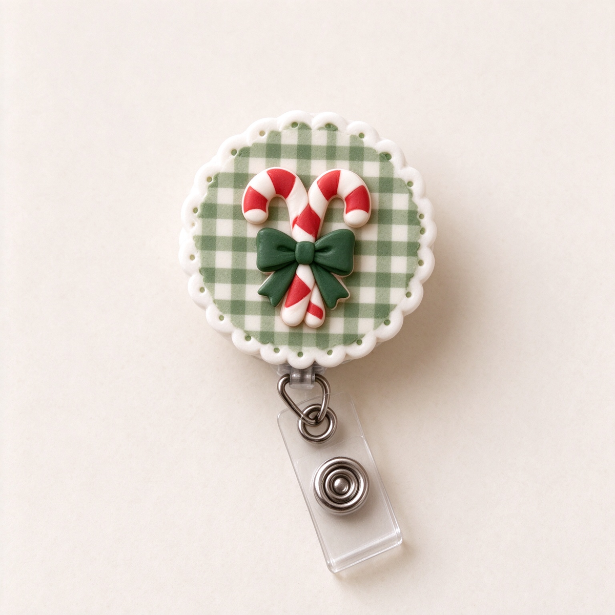 Christmas Badge Reel, Nurse Badge Holder, Holiday ID Clip, Retractable Work Accessory