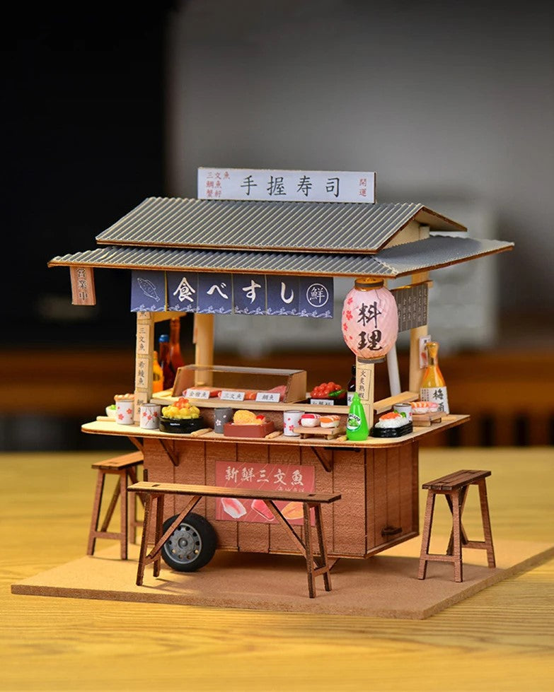 Plymagic DIY Mini House - Midnight Sushi Cart