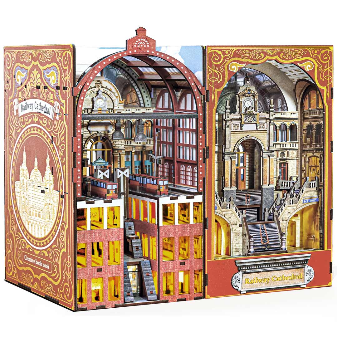 Plymagic DIY Book Nook -  Railway Cathedral(2 Sides Scene)