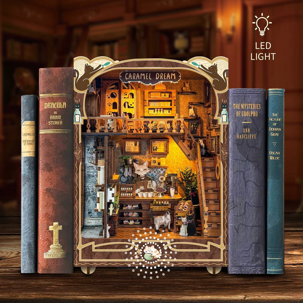 Plymagic DIY Book Nook - Classic Cat Tea Shop
