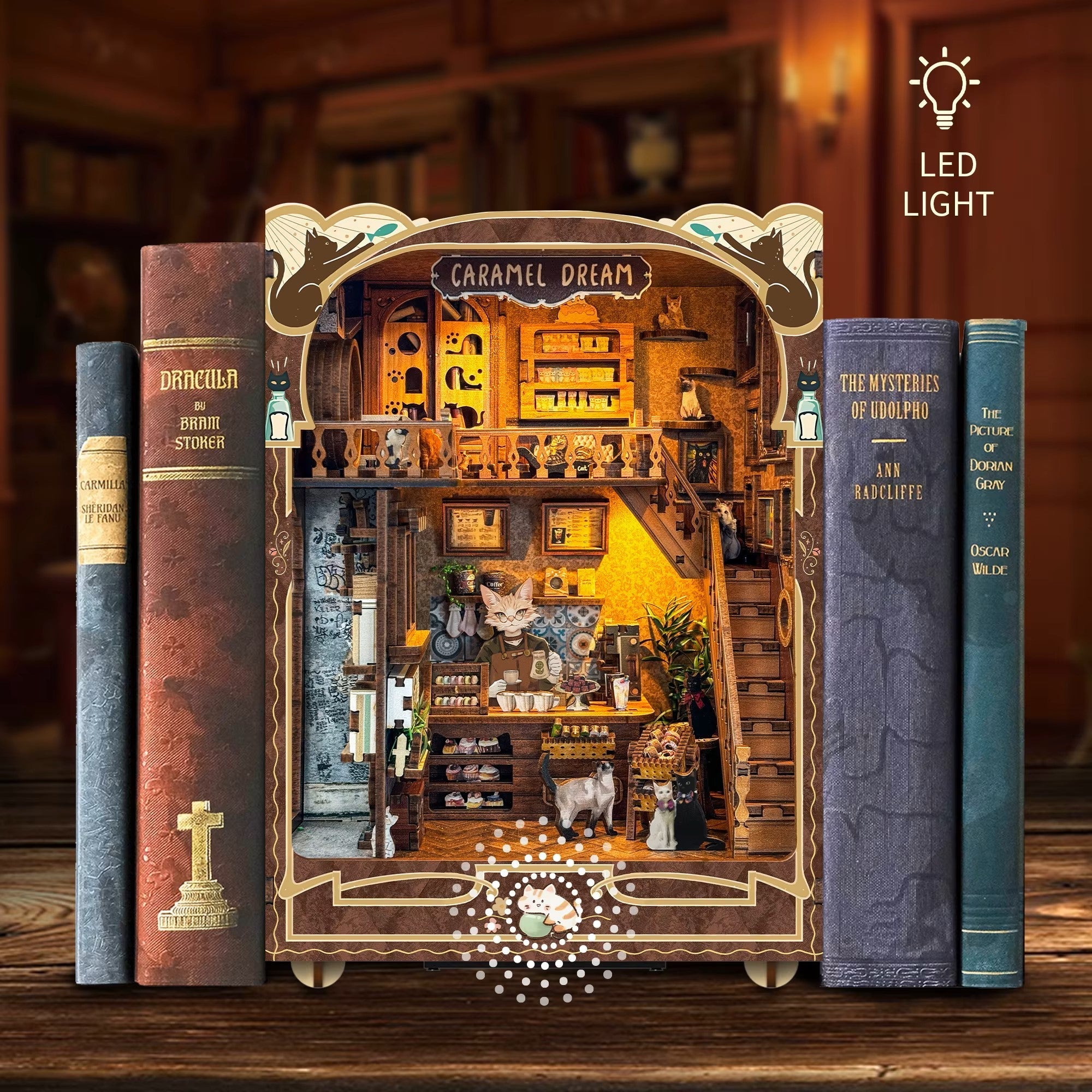 Plymagic DIY Book Nook - Classic Cat Tea Shop