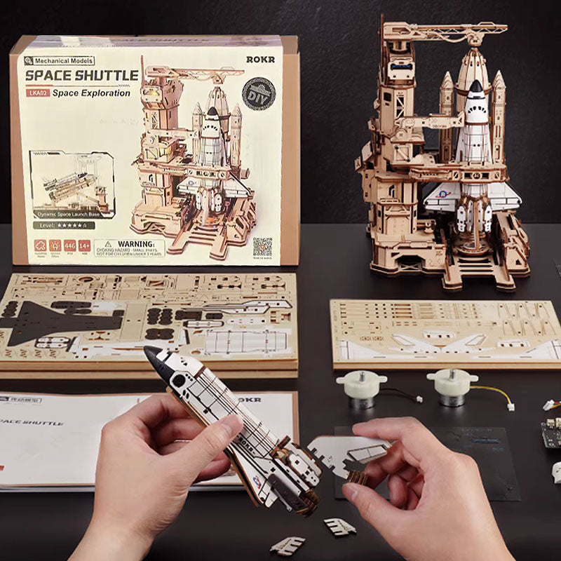 Plymagic - Space Shuttle 3D Wooden Puzzle(Unassembled, Contains 446 PCS)