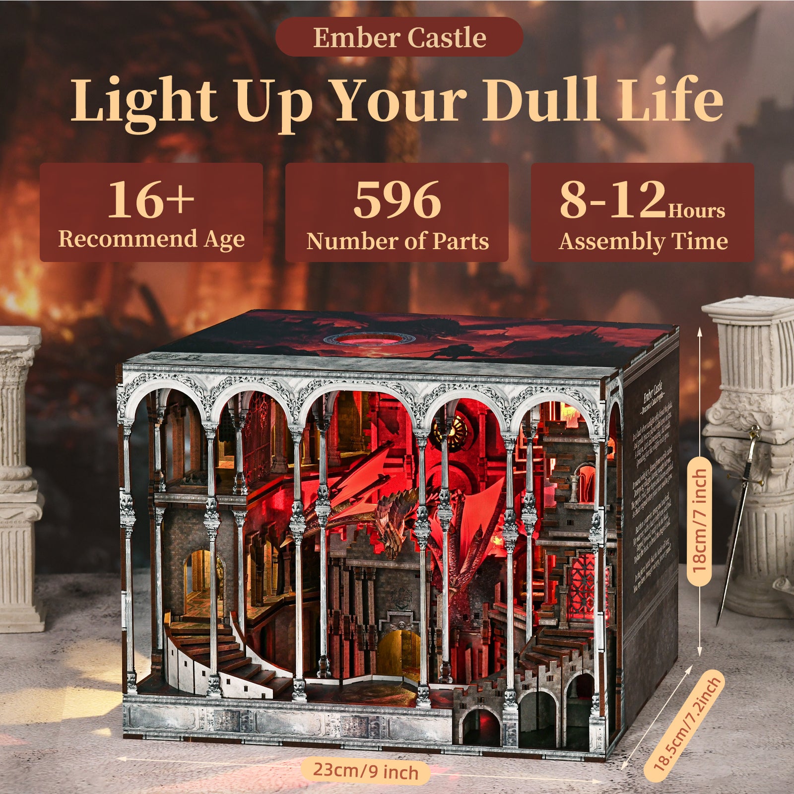 Plymagic DIY Book Nook - Ember Dragon Castle