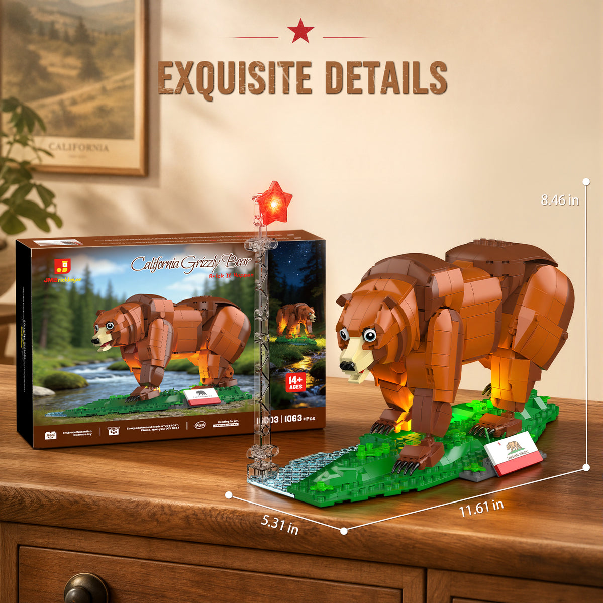 Plymagic Assembly Model - California brown bear