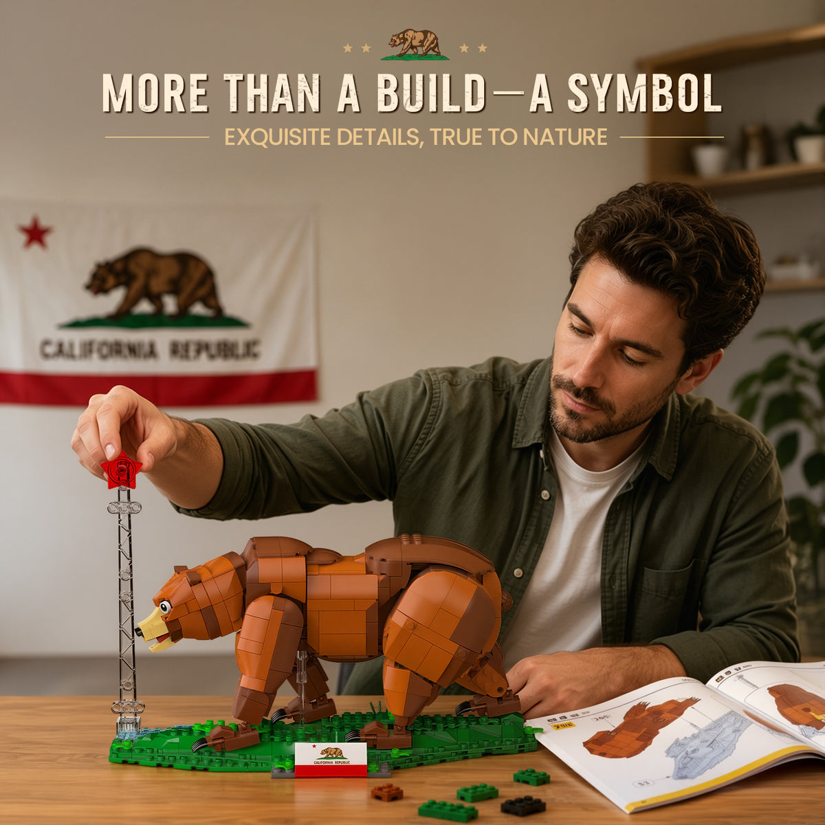 Plymagic Assembly Model - California brown bear