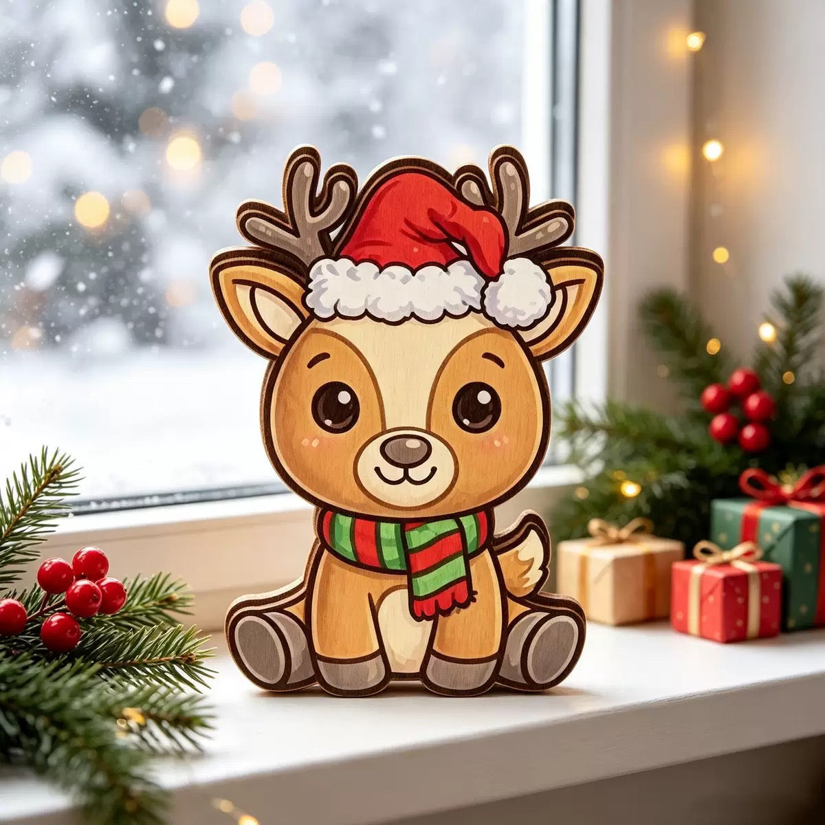 Christmas wooden tabletop ornaments