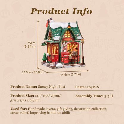 Plymagic DIY Mini House - Snowy Night Post