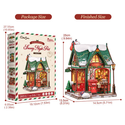 Plymagic DIY Mini House - Snowy Night Post