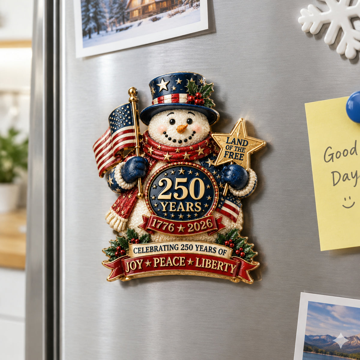 Plymagic DIY Fridge Magnets - 2026 USA 250th Anniversary Christmas