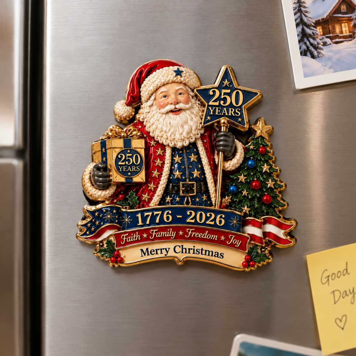 Plymagic DIY Fridge Magnets - 2026 USA 250th Anniversary Christmas