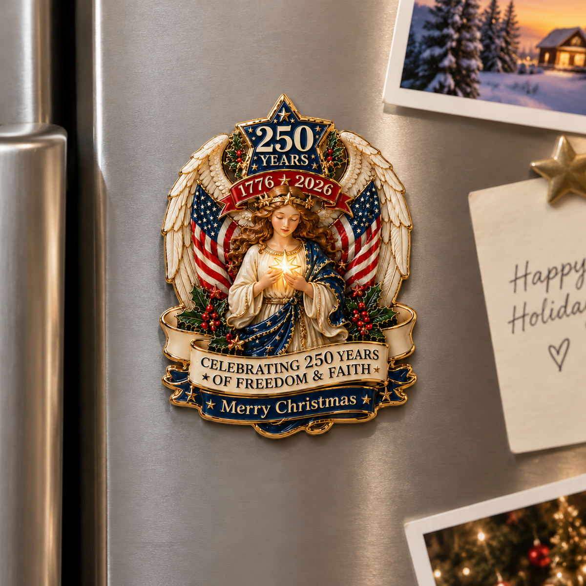Plymagic DIY Fridge Magnets - 2026 USA 250th Anniversary Christmas