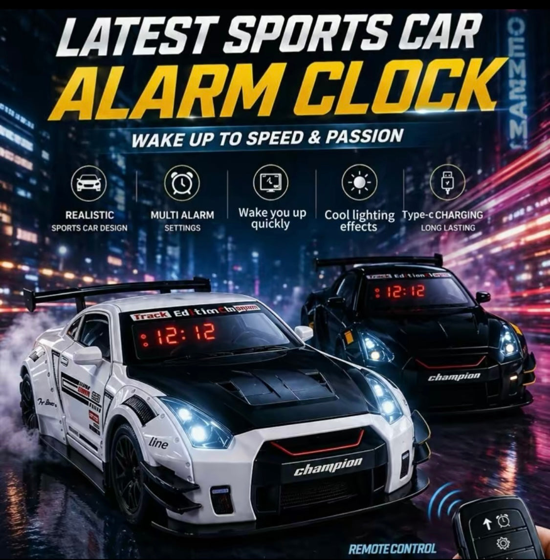 Sports Car Alarm Clock
