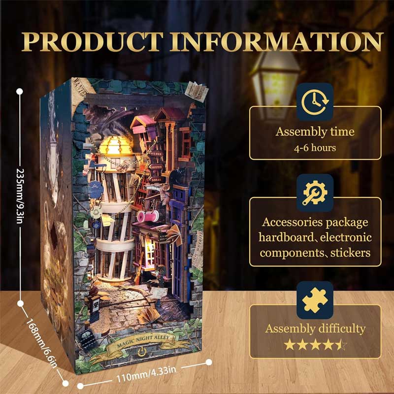Plymagic DIY Book Nook - Magic Night Alley