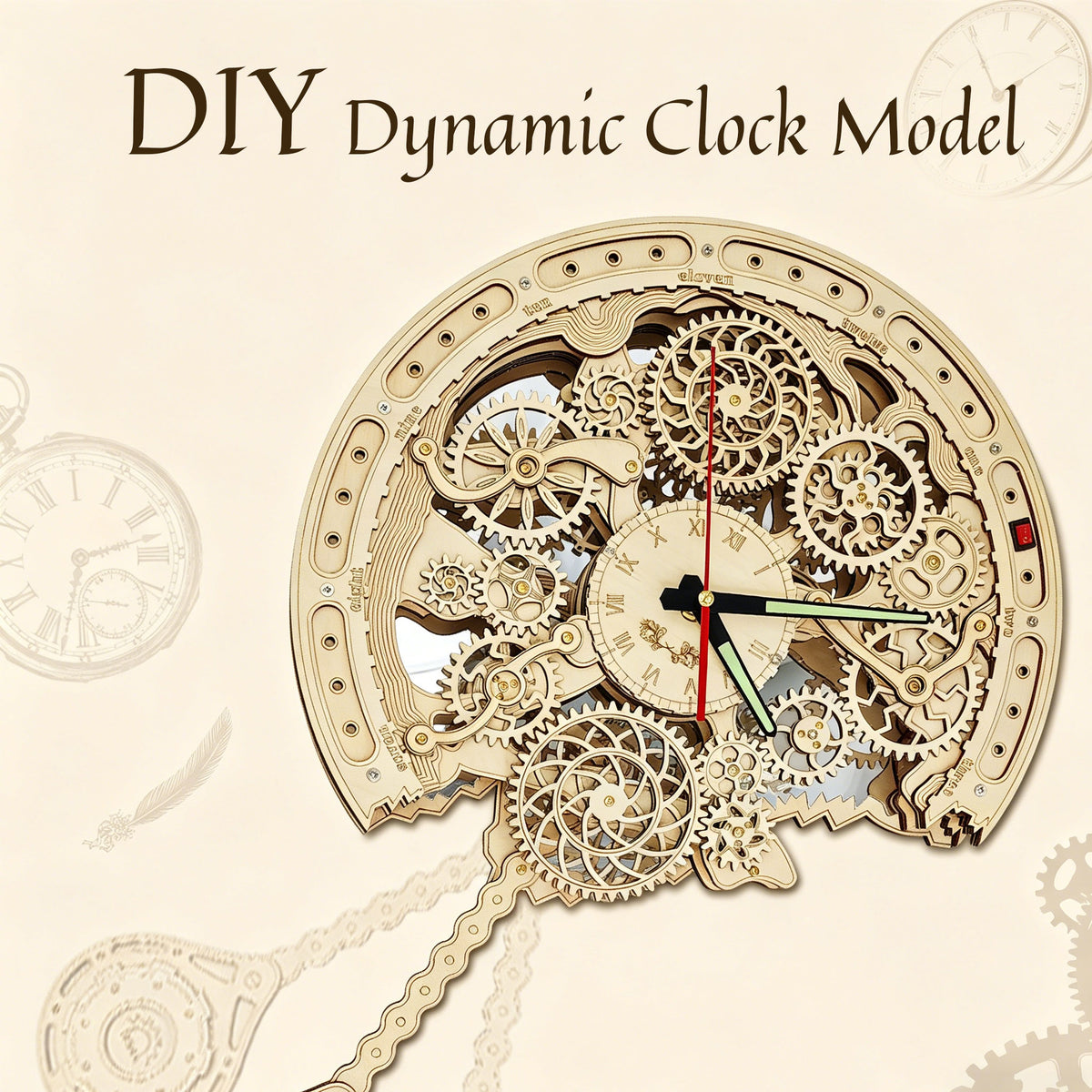Plymagic Assembly Model - Retro Gear Mechanical Wall Clock