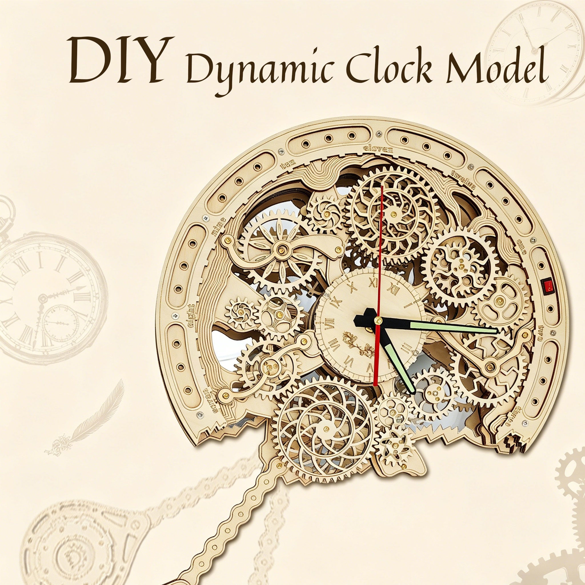 Plymagic Assembly Model - Retro Gear Mechanical Wall Clock