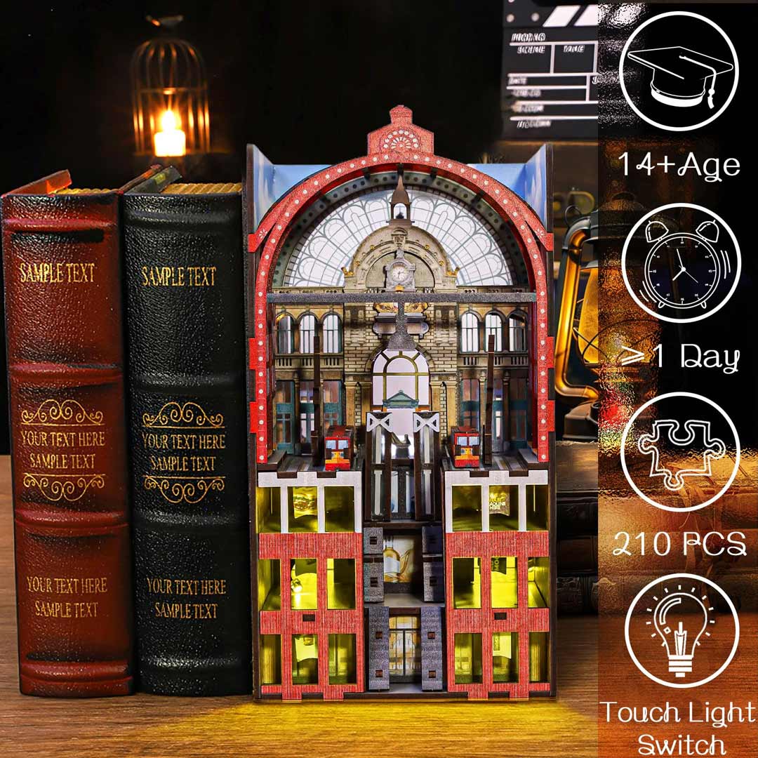 Plymagic DIY Book Nook -  Railway Cathedral(2 Sides Scene)