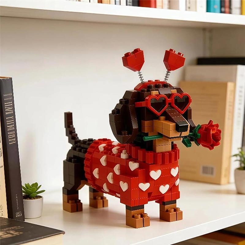 💖 2026 Valentine’s Day Exclusive Dachshund Brick Set 🐕