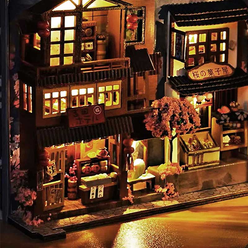 Plymagic DIY Book Nook - Japanese Cherry Blossom Alley