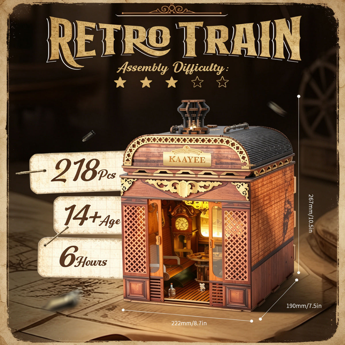 Plymagic DIY Book Nook -  Retro Train