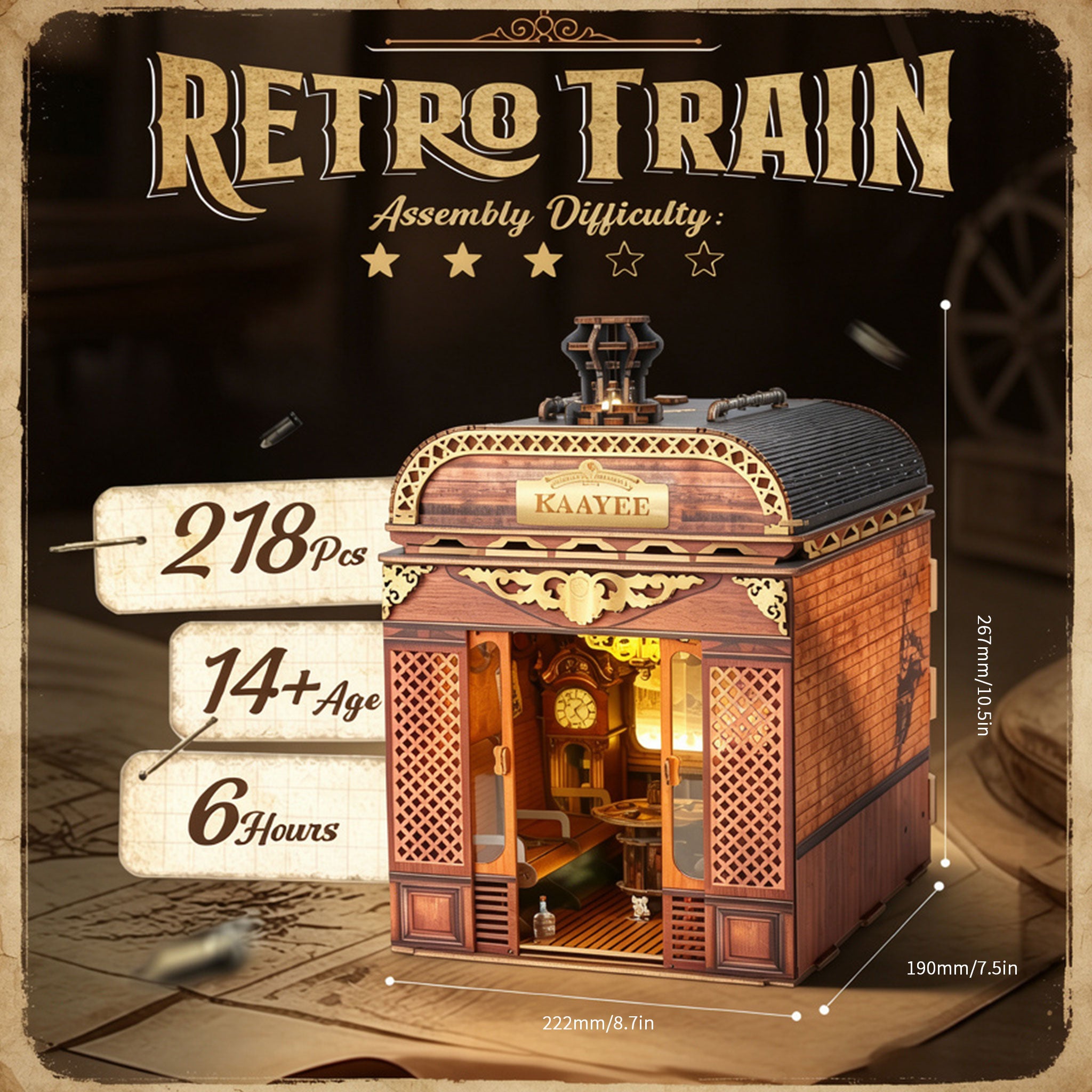 Plymagic DIY Book Nook -  Retro Train
