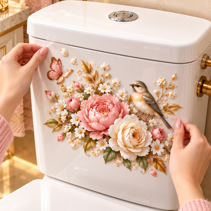🌸 Animal & Floral Toilet Decals – 5 Charming Designs for Elegant Bathroom Decor