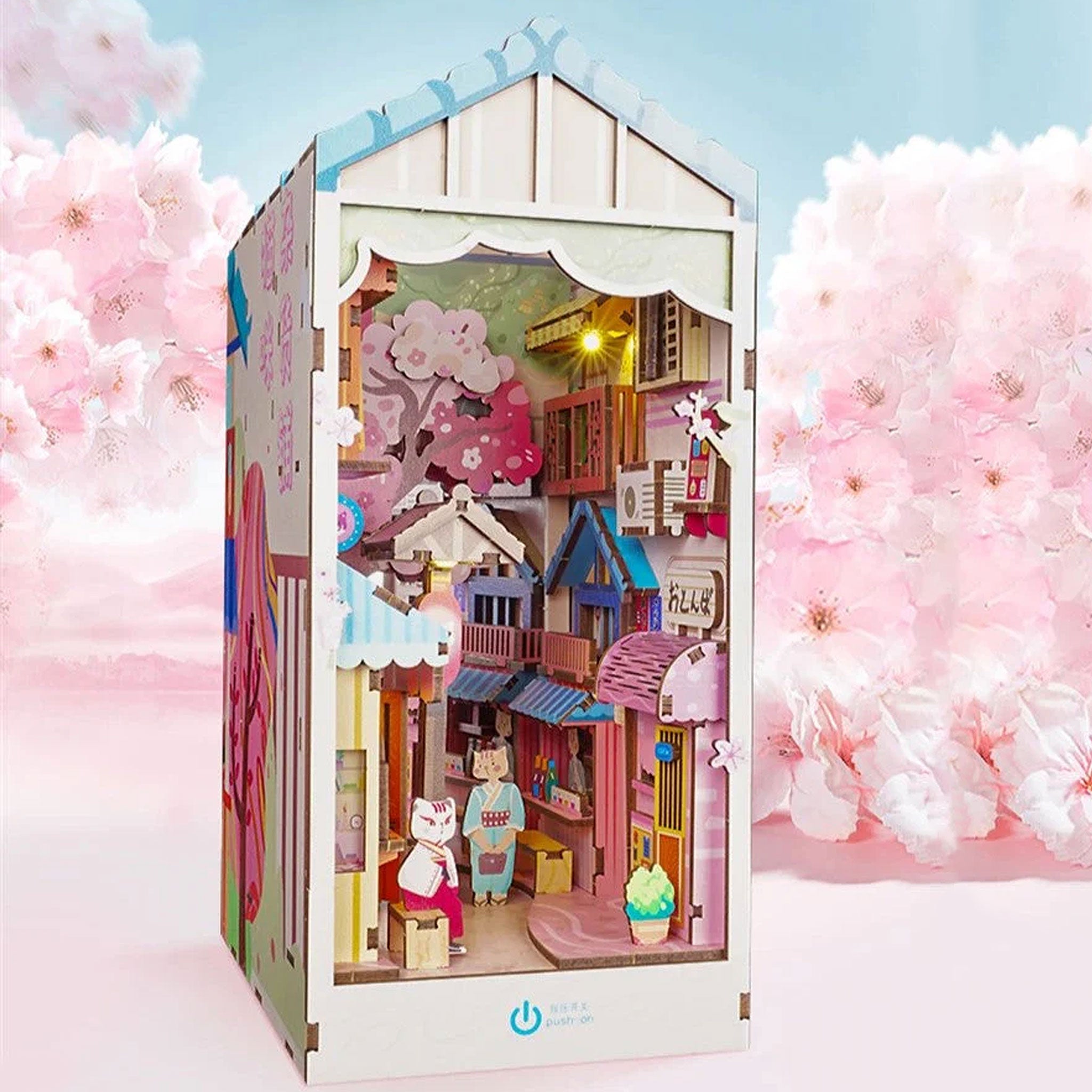 Plymagic DIY Book Nook - Japanese Cat Alley