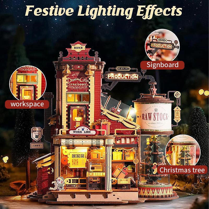 Plymagic DIY Mini House - Christmas Gift Factory