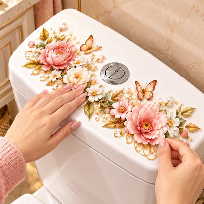 🌸 Animal & Floral Toilet Decals – 5 Charming Designs for Elegant Bathroom Decor