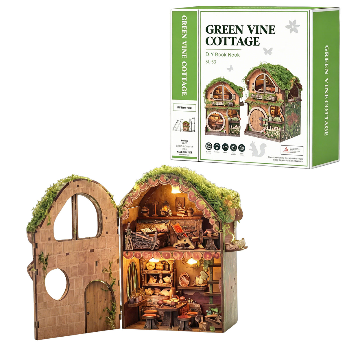 Plymagic DIY Mini House - Green Vine Cottage