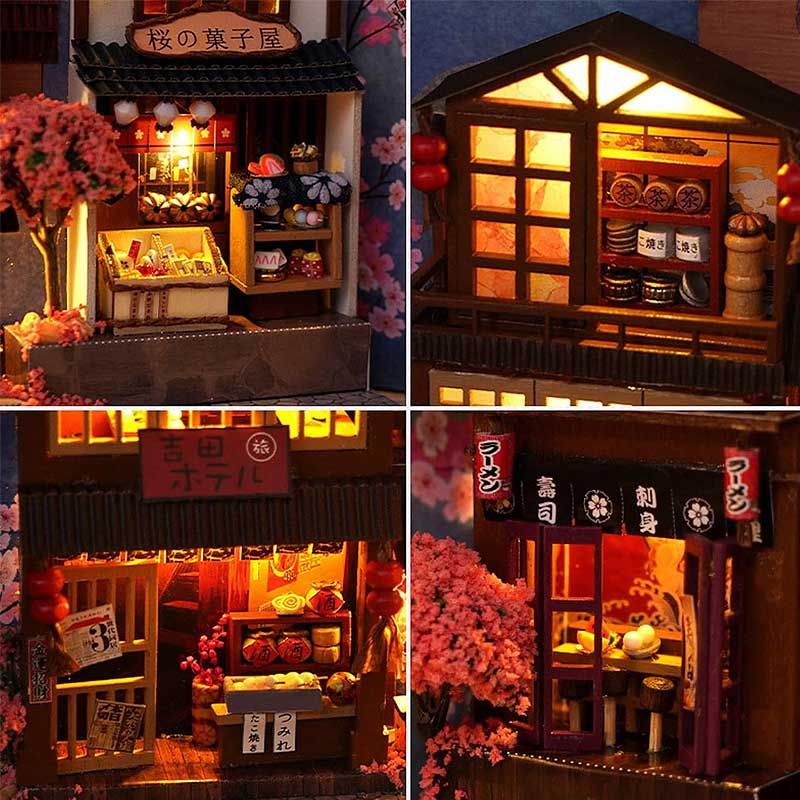 Plymagic DIY Book Nook - Japanese Cherry Blossom Alley
