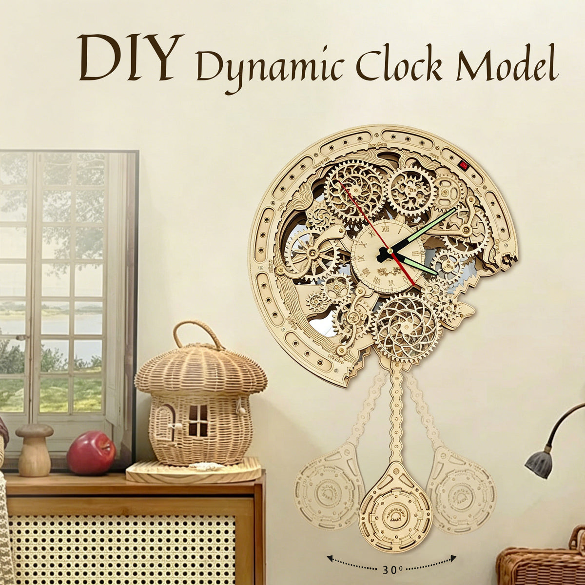Plymagic Assembly Model - Retro Gear Mechanical Wall Clock