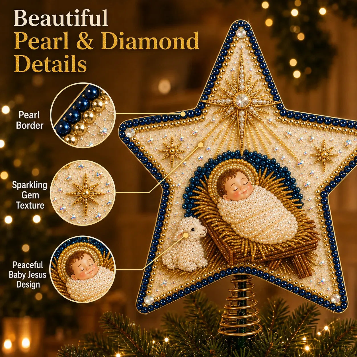 Plymagic DIY Pearl Art Tree Topper - ✝️ The Birth of Jesus