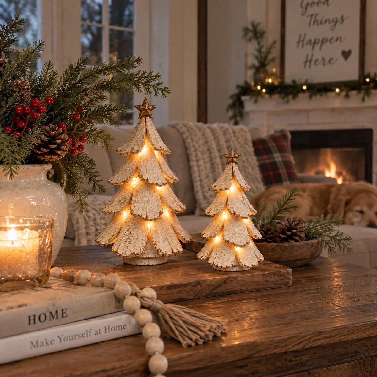 🎄🌙 Vintage-Weihnachtsbaumfigur mit Beleuchtung